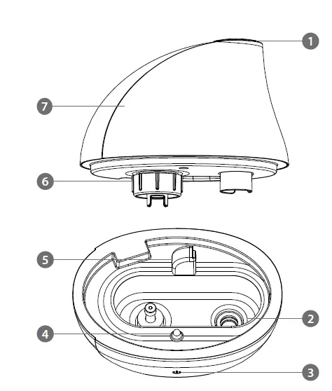 teesa TSA8060 H30 Humidifier and LED Light White 1