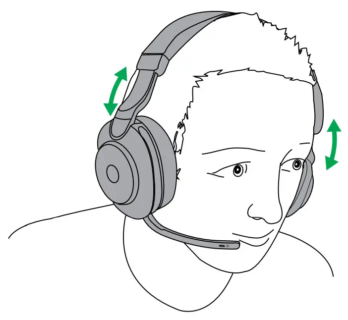 Jabra EVOLVE2 85 100% VoIP Headset - Adjusting the headset