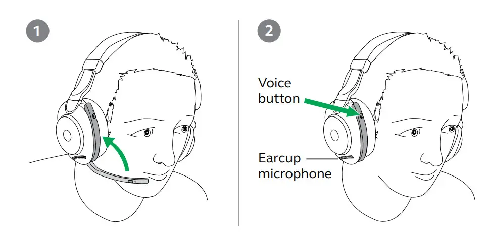 Jabra EVOLVE2 85 100% VoIP Headset - Switching microphones