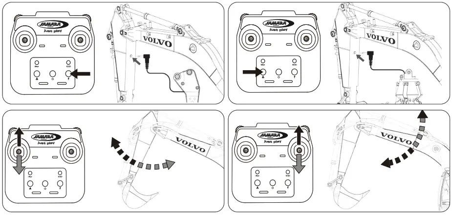 JAMARA 406300 Bagger Volvo EC160E Metal Excavator - Loosen these screws for replacement 1
