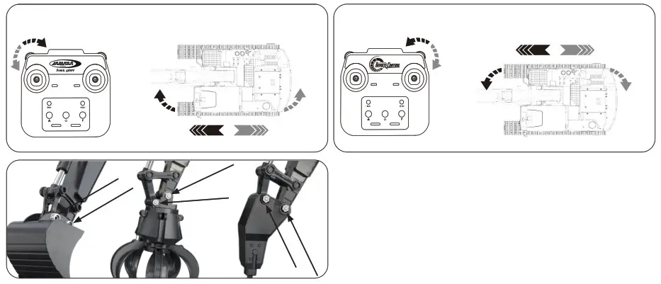 JAMARA 406300 Bagger Volvo EC160E Metal Excavator - Loosen these screws for replacement 3