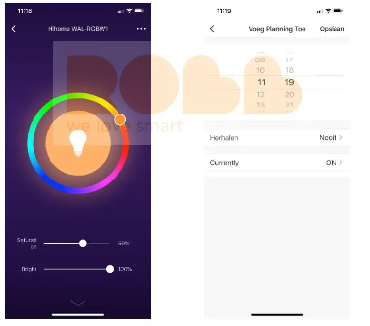 HIhome WAL-RGBCCT27 Smart LED WiFi Lamp - Operate and setup the bulb using the Hihome App