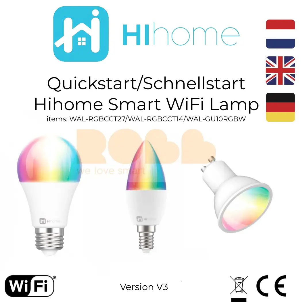 HIhome WAL-RGBCCT27 Smart LED WiFi Lamp User Guide