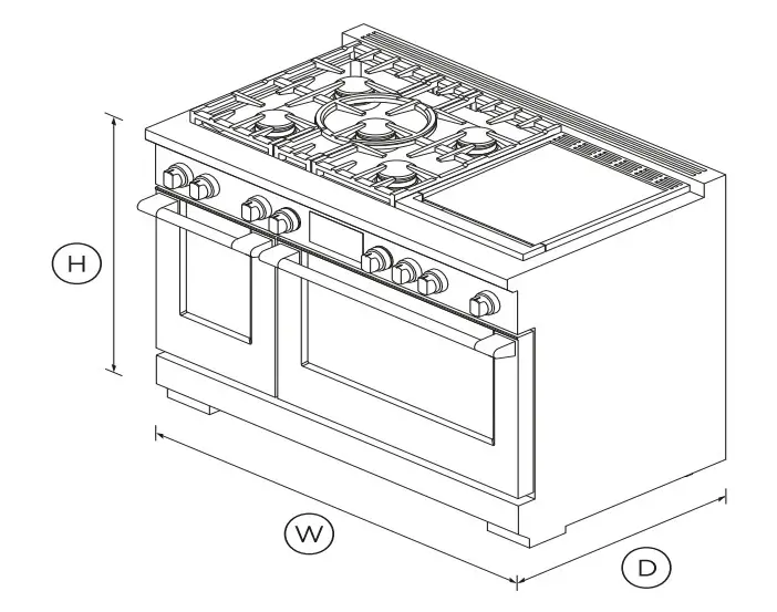 FISHER PAYKEL RDV3-485GD-N 48-Inch Dual Fuel Range - Figure