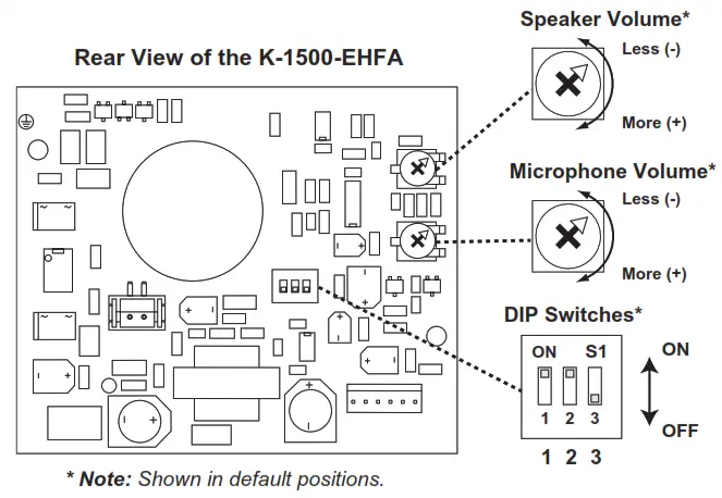 VIKING K-1500-EHFA Emergency Phone without Auto Dialing - Adjusting Speaker Volume