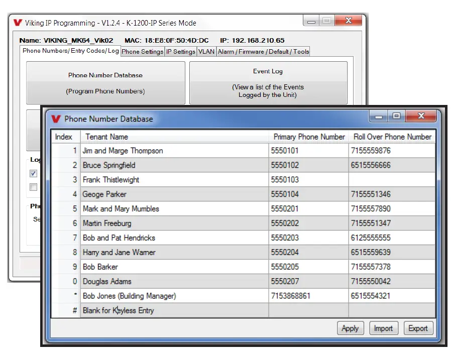 VIKING K-1200-IP Series VoIP Entry Phone System with 12 Button Auto Dialer 19