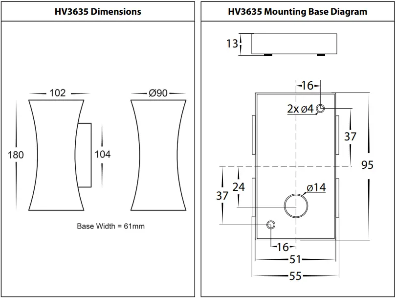 HAVIT HV3634T BLK Platz Black Up &amp Down Tri Colour LED Wall Light - Fig 2