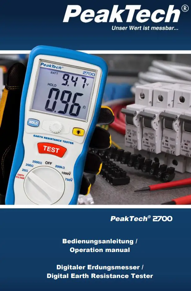 PeakTech 2700 Digital Earth Resistance Tester User Manual