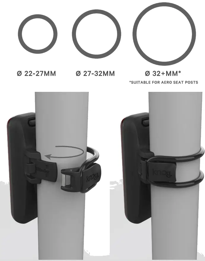 knog Blinder R 150 Rear Bike Light - mounting