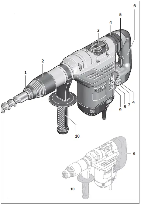 BOSCH GBH 5-40 DCE Professional Cordless Rotary Hammer-2
