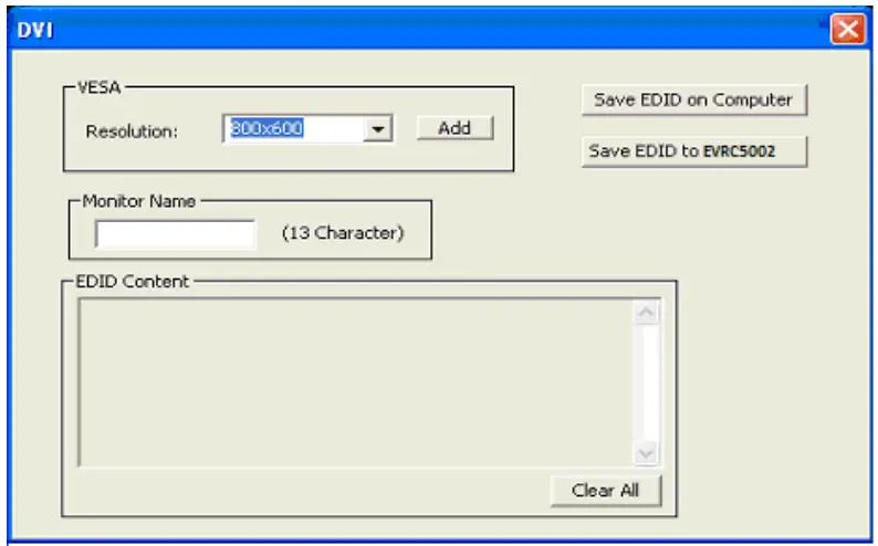 VANCO EVRC5002 HDMI EDID Sync Recorder - DVI MODE