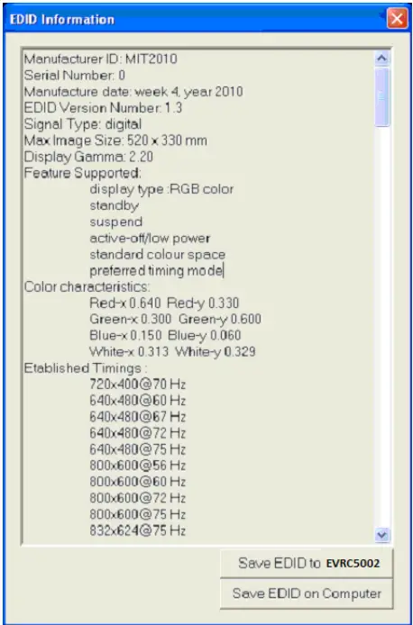 VANCO EVRC5002 HDMI EDID Sync Recorder - EDID