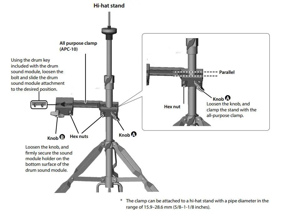 Roland VAD103 V-Drum Acoustic Design - Hi-hat stand