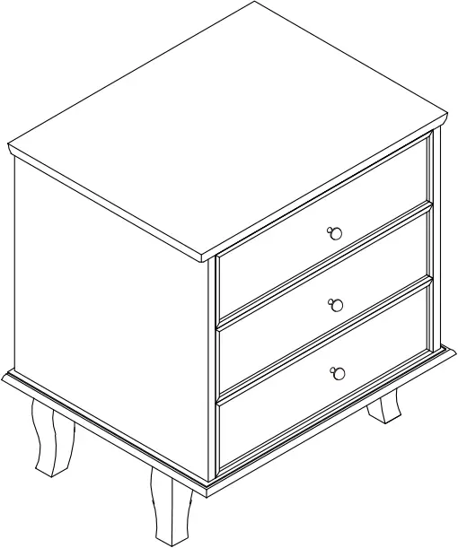 FUFU GAGA KF330037 Luxurious 3 Drawer Sideboard