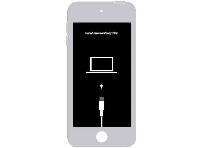 An iPod touch showing the restore screen.
