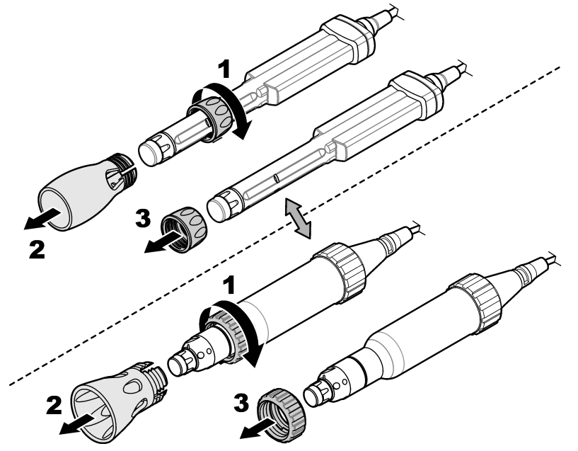 HACH LDO101 Field Luminescent Optical Dissolved Oxygen Sensor - Remove the shroud