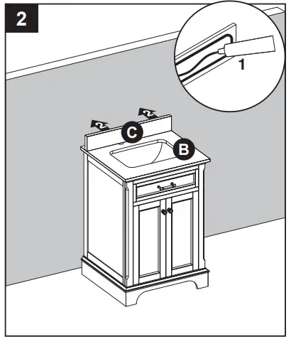 allen roth 24-in Vanity with Top - figure 2