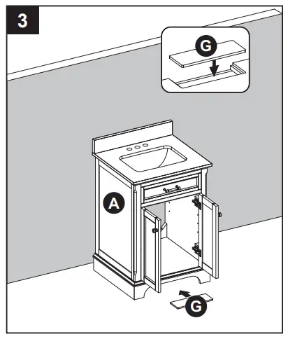 allen roth 24-in Vanity with Top - figure 3