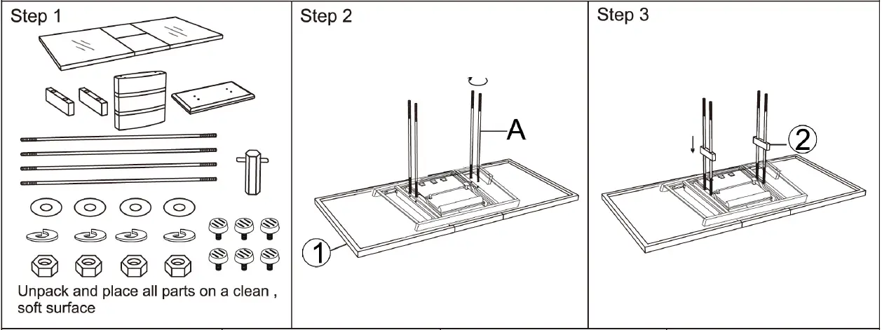 J E HOME GD-W1241S00006 Rectangle White Expandable Butterfly Leaf Glass Top Table-fig-8