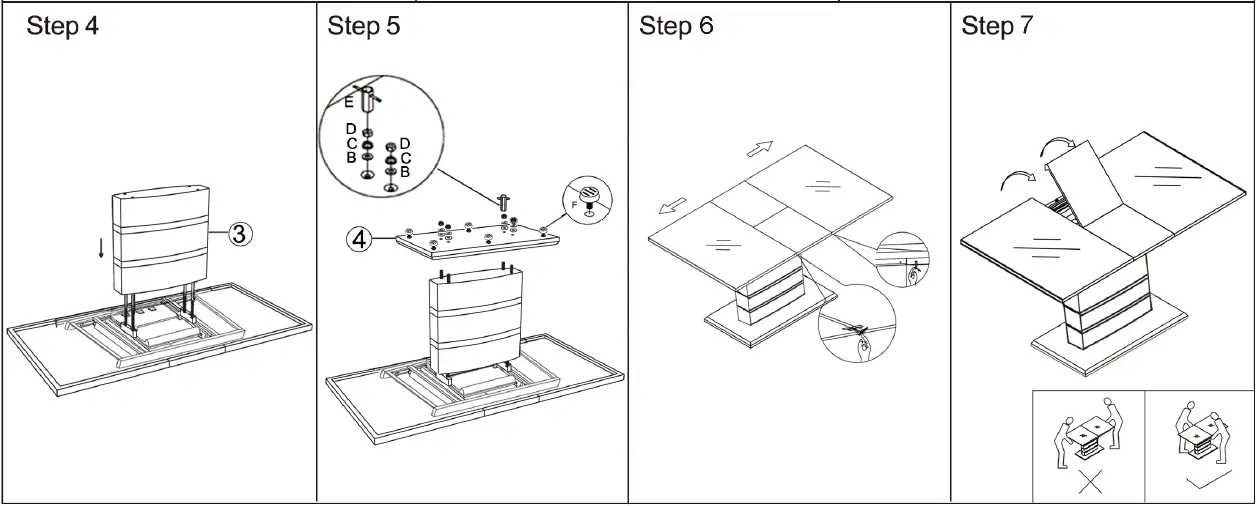 J E HOME GD-W1241S00006 Rectangle White Expandable Butterfly Leaf Glass Top Table-fig-9