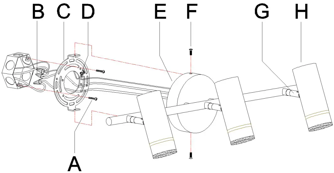 ZEVNI L3ZUMY7JW4425SO7 Contemporary Vanity Light - PARTS INCLUDING