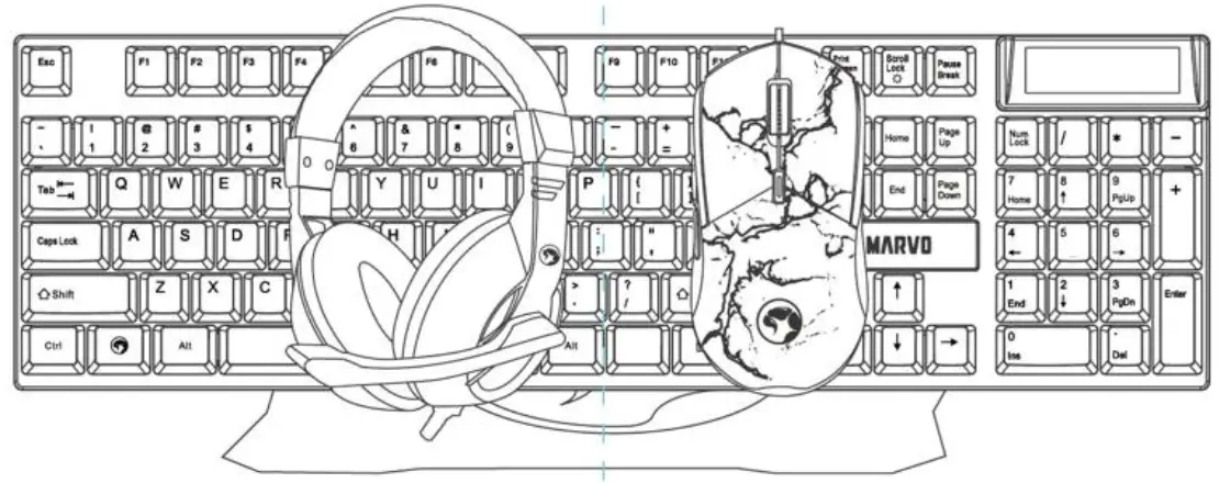 MARVO CM409 4-in-1 Advanced Gaming Combo