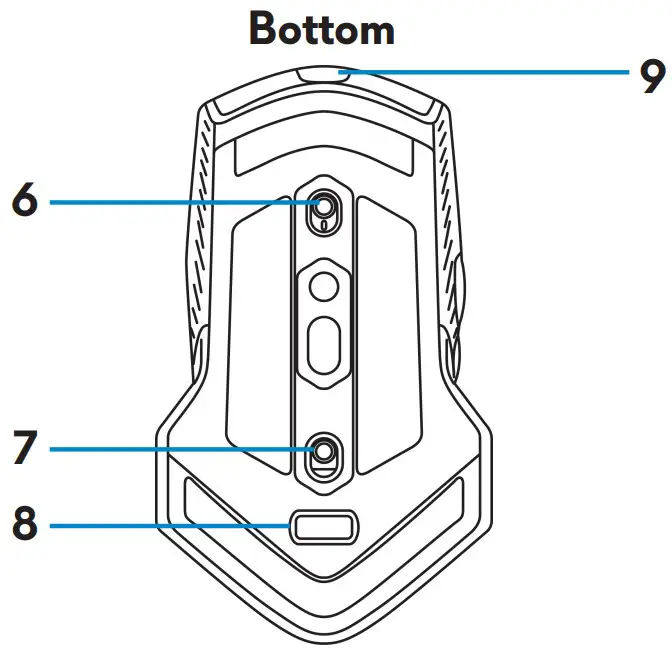 DELL Alienware 610M Wired Wireless Gaming Mouse - Bottom