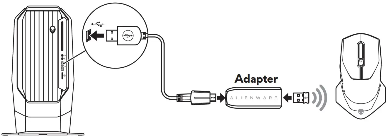 DELL Alienware 610M Wired Wireless Gaming Mouse - Desktop