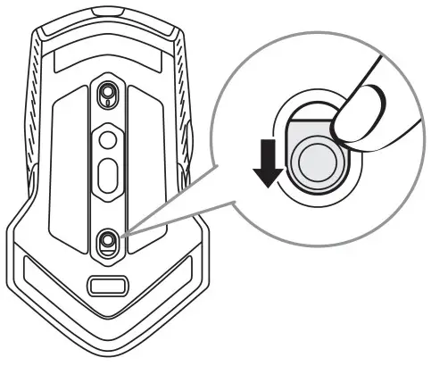 DELL Alienware 610M Wired Wireless Gaming Mouse - Turning on the mouse