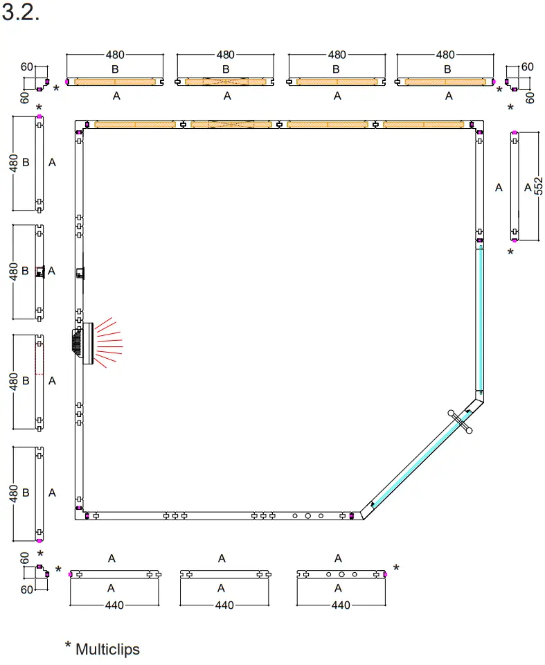 sentiotec Himalaya Corner Infra Plus 206x206x204cm Solid Wood Sauna - Figure 4