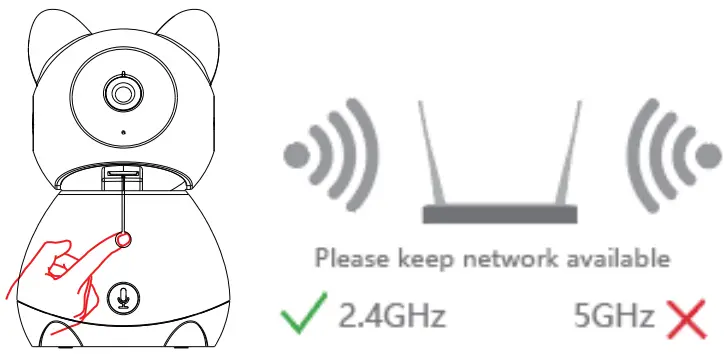 Press and hold for 5 seconds