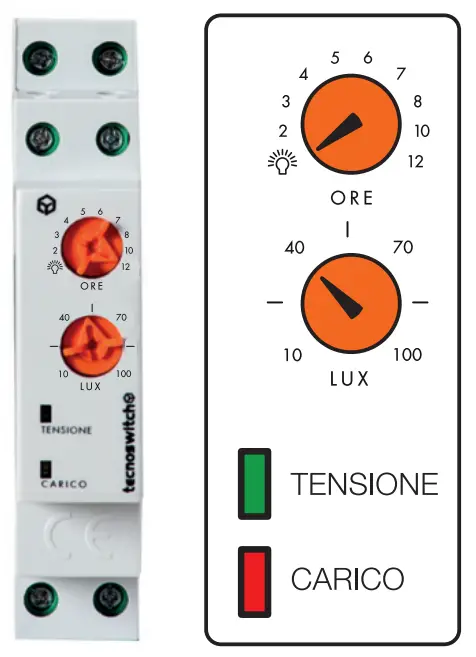 tecnoswitch CR101TE Modular Twilight Switch - HOURS KNOB