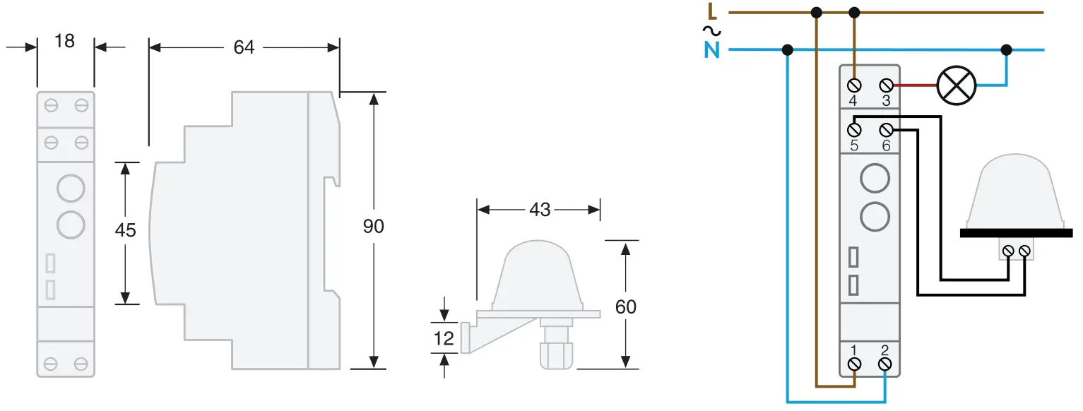 tecnoswitch CR101TE Modular Twilight Switch - KNOB
