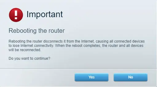 LINKSYS EA7250 Dual Band WiFi 5 Router - After setup