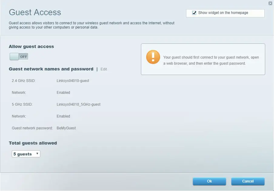 LINKSYS EA7250 Dual Band WiFi 5 Router - Guest Access