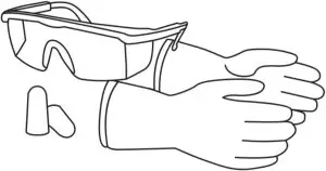 Goggles, Gloves & Ear Plugs