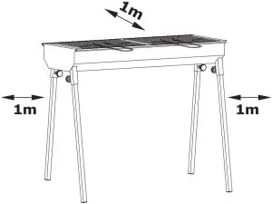 BUFFALO CT811 Charcoal Barbecue - flames