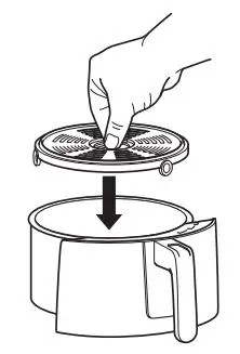 NINJA AF100EU Air Fryer Instructions - Ensure the crisper plate is in place if needed