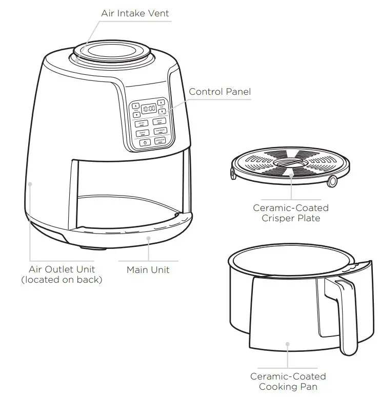 NINJA AF100EU Air Fryer Instructions - PARTS