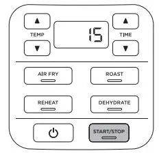 NINJA AF100EU Air Fryer Instructions - Press START STOP to begin cooking