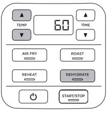 NINJA AF100EU Air Fryer Instructions - Press the DEHYDRATE button