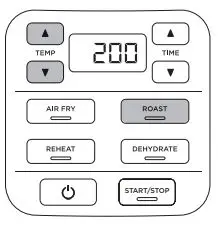 NINJA AF100EU Air Fryer Instructions - Press the ROAST button