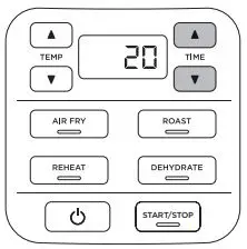 NINJA AF100EU Air Fryer Instructions - Press the TIME up and down arrow