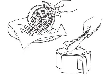NINJA AF100EU Air Fryer Instructions - Remove ingredients by tipping them out