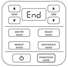 NINJA AF100EU Air Fryer Instructions - When cooking is complete, the unit ENGLISH will beep and END will appear on the control panel display
