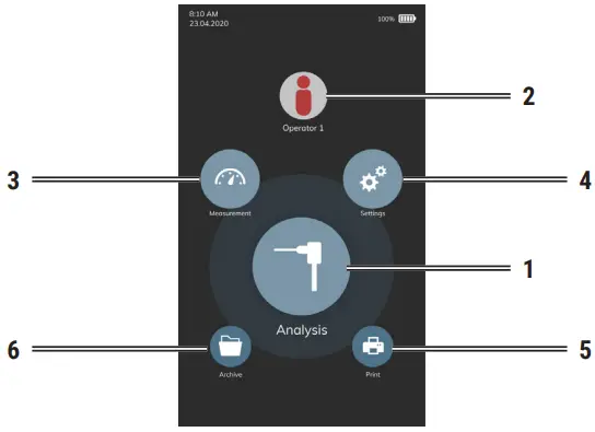 seitron Novo Combustion Analyzer-MAIN MENUS