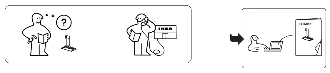 IKEA RYTMISK Wall Mounted Extractor Hood Stainless Steel - parts 2