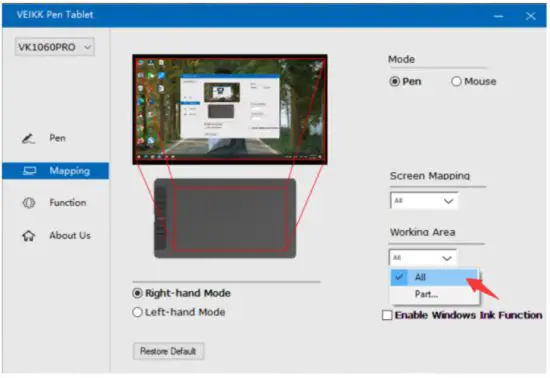 VEIKK VK1060PRO Graphic Drawing Pen Tablet - Part Area 4