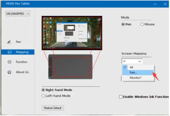 VEIKK VK1060PRO Graphic Drawing Pen Tablet - Part Area