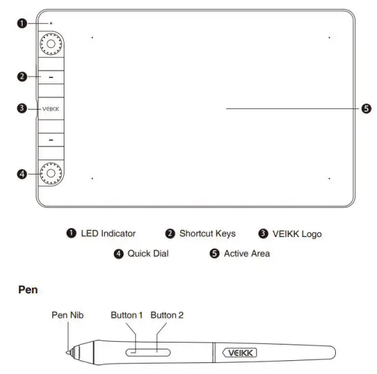 VEIKK VK1060PRO Graphic Drawing Pen Tablet - Product Overview